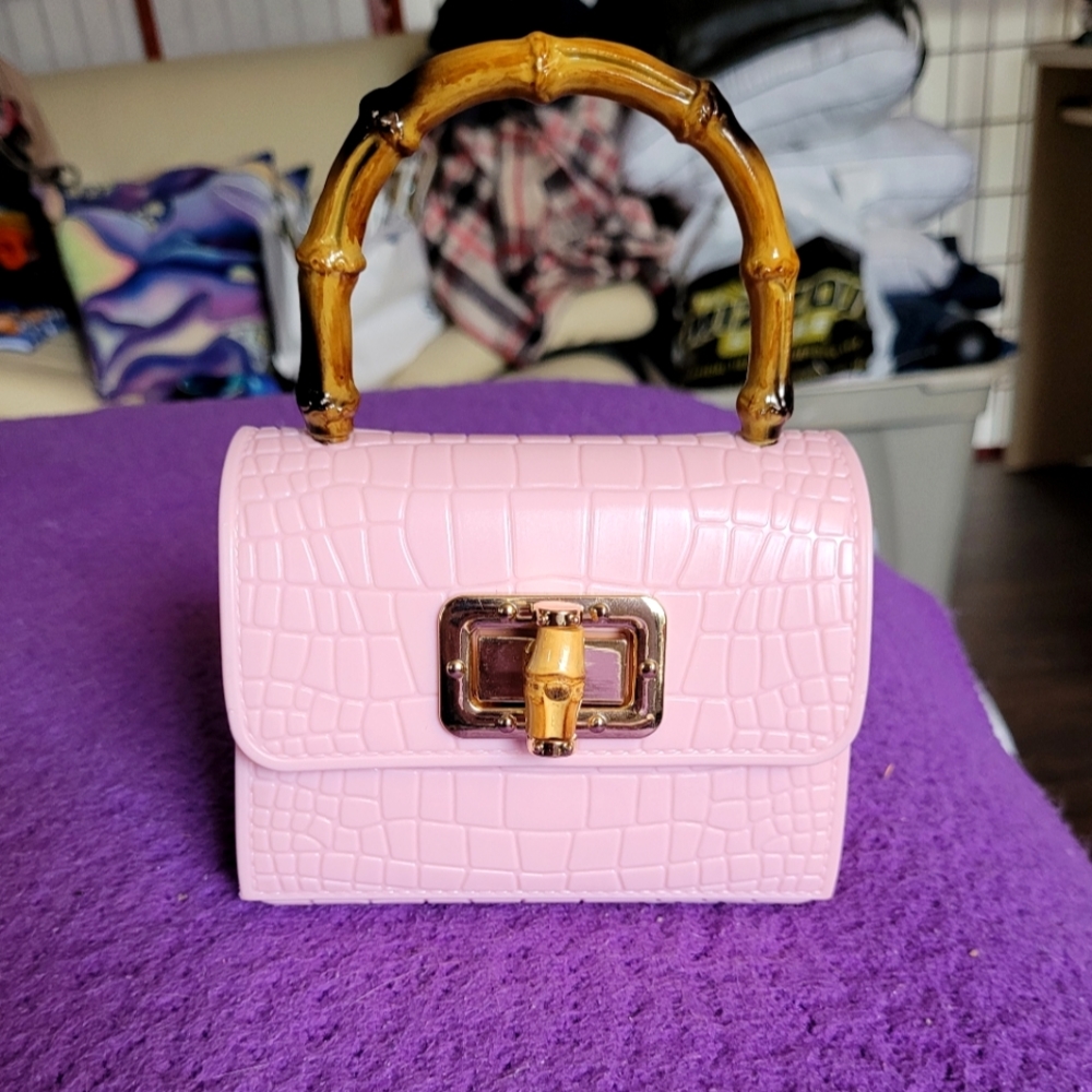 Pink Plastic/Rubber Purse